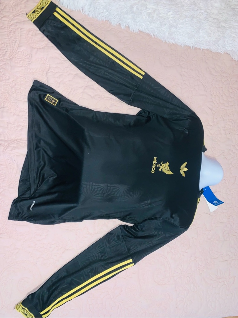 Mexico de oro Soccer Jersey Black Gold Size L, XL, 2XXL, 3XXXL, 4XXXXL